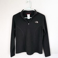 The North Face TKA 100 Glacier Black 1/4 Zip Fleece Pullover Women s Small