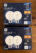 Ge 40w, CLEAR 350 Lumen Decorative G 25 Shape Medium Screw 4 Bulbs HD Reveal LED