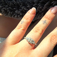 Women’s 925 Fine Silver Round White/Colorless Diamond Prong Engagement Ring 4