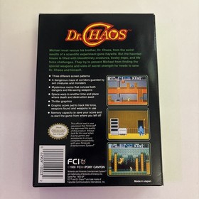 Dr. Chaos NES 1988 Full Box, Cartridge, Manual Nintendo 8 Bit CIB Cartridge