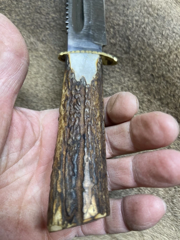 Cuchillo Bowie de alce Carl Schlieper Solingen ojo alemán vintage años 50 hoja de 8” Foto 2 de 4