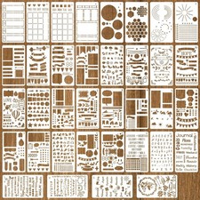 36Piece Journal Stencil Set for Bullet Journals, 4 X 7 Inch Templates, Planner S