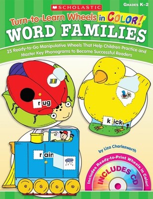 Turn-to-Learn Wheels in Color: Word Families: 25 Ready-to-Go Manipulative Wh...