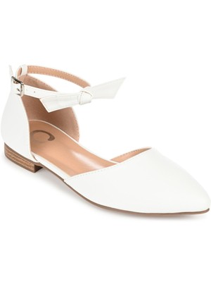 JOURNEE COLLECTION Womens White Padded D Orsay Vielo Almond Toe Flats Shoes 7