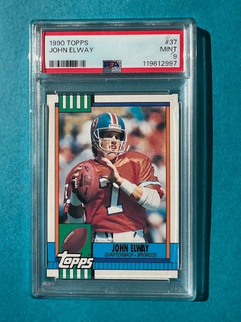 1990 Topps John Elway #37 Denver Broncos PSA 9 *Beautiful Card*