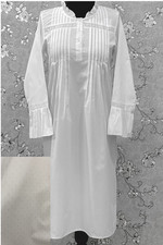 SoieRose 100 Cotton Victorian Nightgown   with Subtle Blue Dots - SR-1204