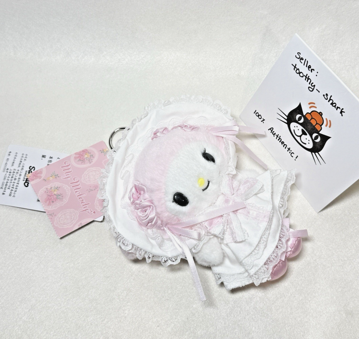 Sanrio My Melody White Lace & Frills Bag Charm - New with Tags 