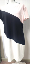 Tommy Hilfiger Womens  Black Pink White Striped Knee Length Dress Size 16