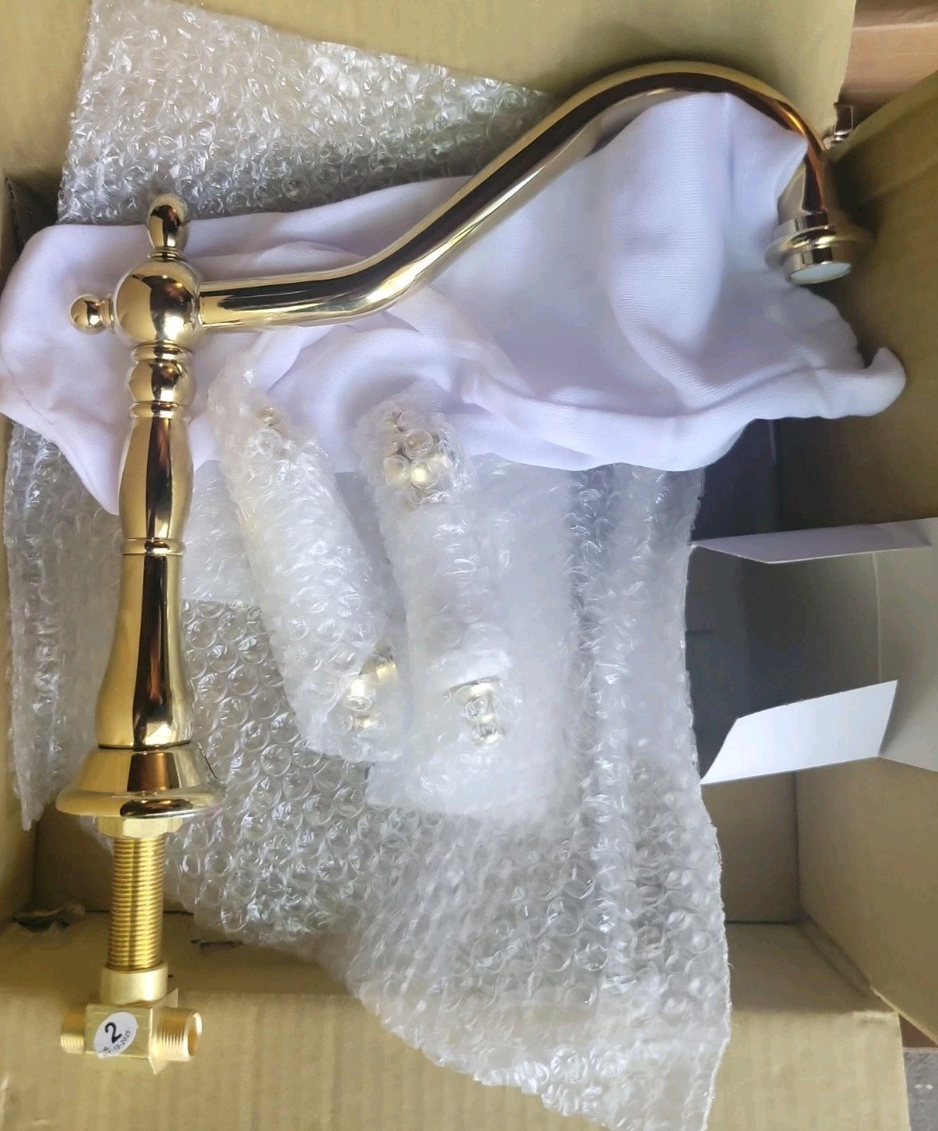 Signature Hardware Victorian Gooseneck Widespread Bathroom Faucet Polished Brass