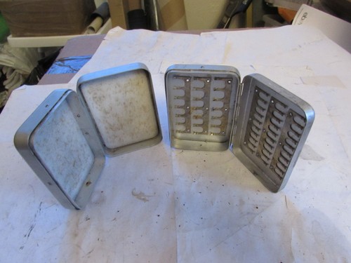 2 good used richard wheatley small waistcoat clip foam trout fly fishing box