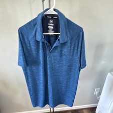 Hurley Men's Polo Shirt Blue Short Sleeve Collared L Button Logo