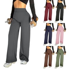 Womens Wide Leg Yoga Pants Casual Work Pants High Waist Comfy Loose Trousers