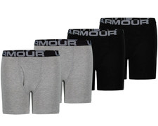 Under Armour L46904 Boys 4-Pack Cotton Stretch Boxerjock Boxer Briefs Size YLG