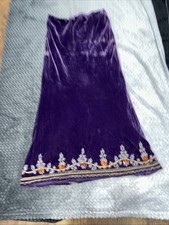 Boden Purple Lined Velvet Skirt With Jewelled Hem Size 8