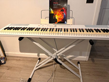 Gear4music SDP-2 White 88-Key Weighted Stage Piano w/ Stand, Pedal & Rest