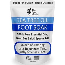 Tea Tree Oil Foot Soak with Epsom Salts for Soaking: for Smelly, Itchy feet, Ped