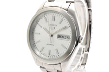 SEIKO 5 7S26-0420 White Dial Day Date Automatic Men's Watch From JAPAN
