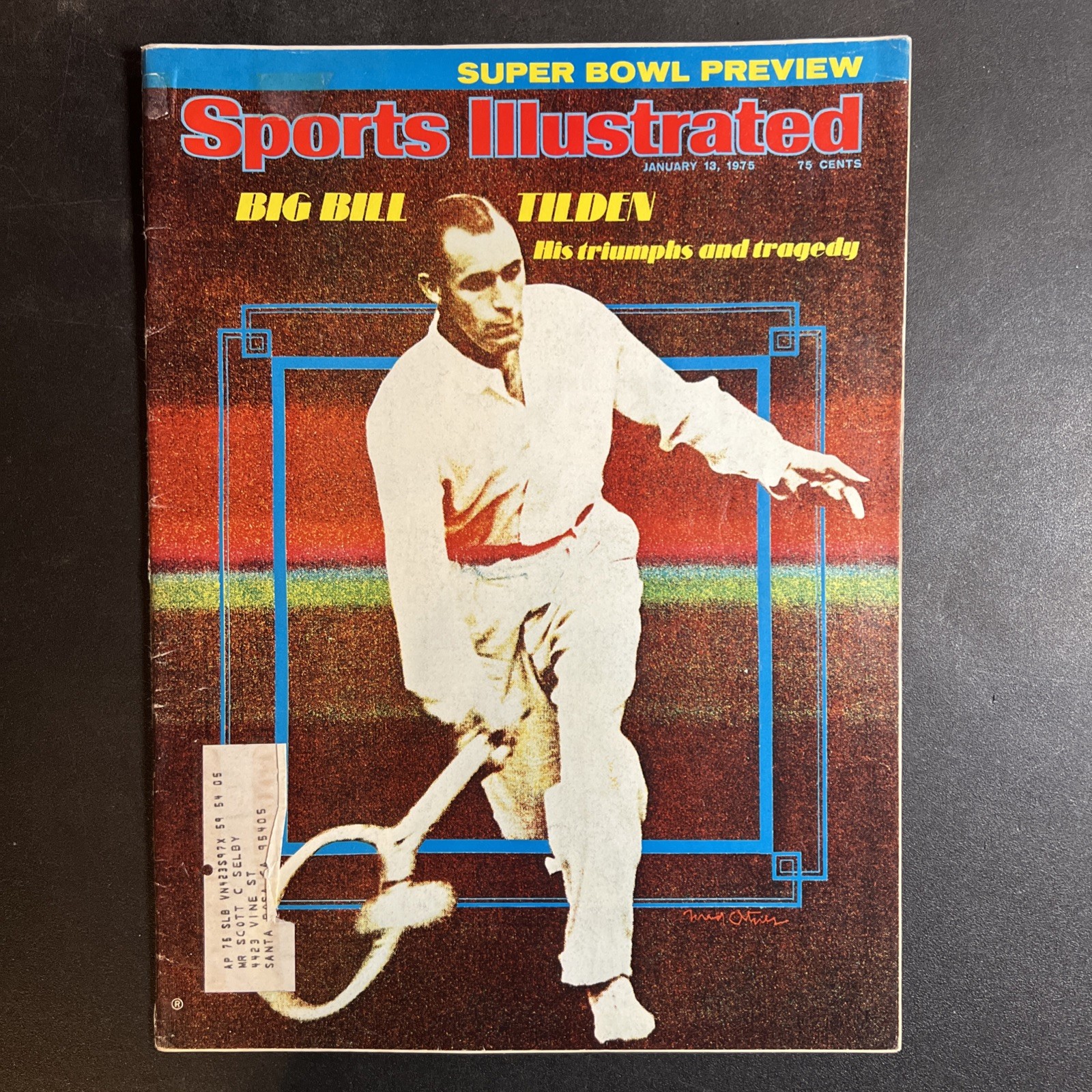 Sports Illustrated - Big Bill Tilden - January 13, 1975 - Super Bowl Preview