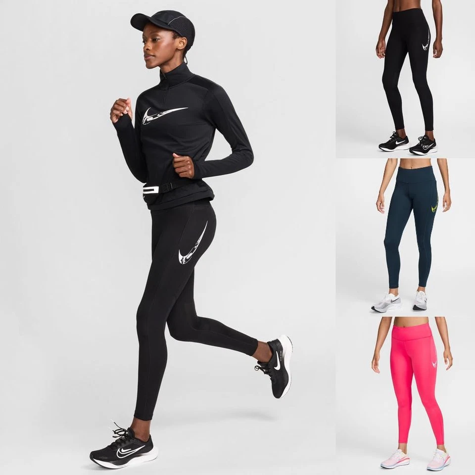 Nike Fast Swoosh Mid-Rise 7/8 Damen Tight Sporttights Sport Leggings Hose - Bild 1 von 1