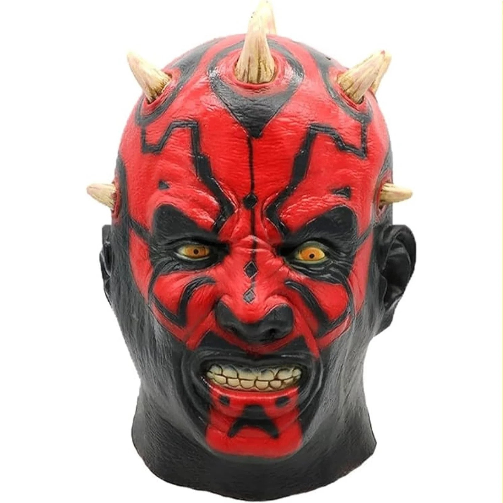 Máscara Star Wars Darth Maul Cabeza Completa Látex Juegos con disfraces Vestido Elegante Disfraz Halloween