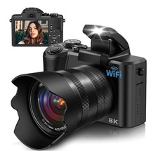 8K Digitalkamera 88 MP Autofokus Fotokamera mit WLAN Touchscreen Vlog