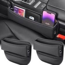 Car Seat Gap Storage Box PU Leather Black Blue Navy or Yellow