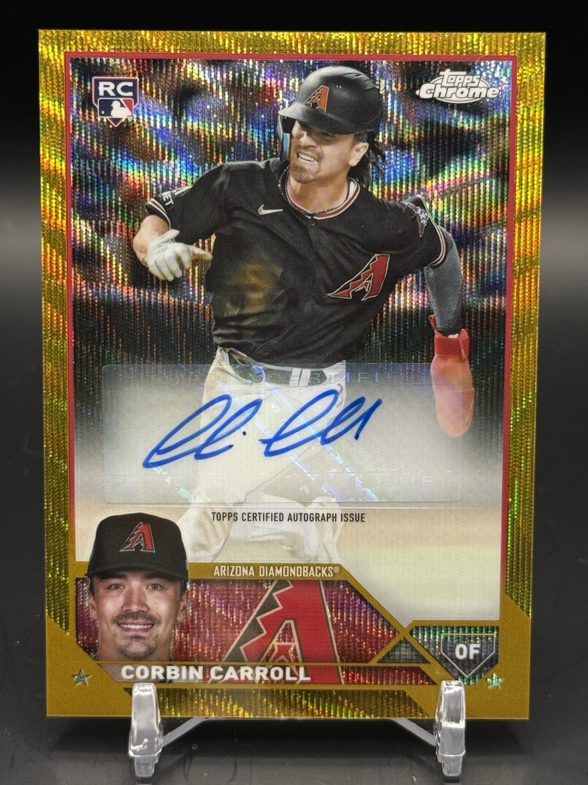 2023 TOPPS CHROME UPDATE CORBIN CARROLL AUTO GOLD WAVE ROOKIE RC #/50 SP RARE