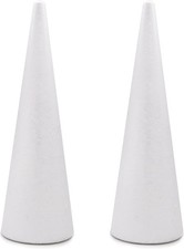 2 Pack Foam Cones for Crafts 4.56x15.7 Inch Polystyrene Large Christmas Tree ...