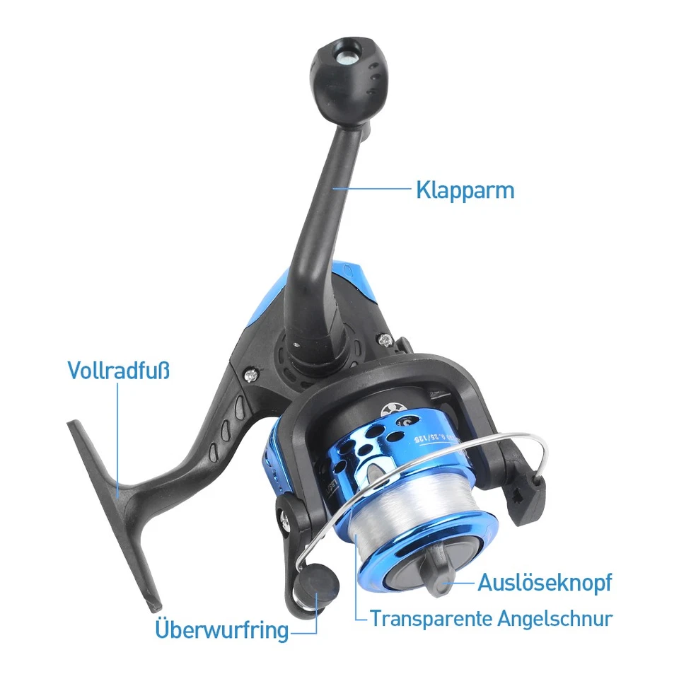 Angelrolle Mini Spinnrolle Angel Rolle klein 1BB Kugellager mit 8lbs Angelschnur - Bild 4 von 4