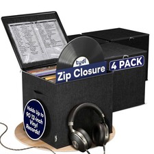 Vinyl Record Storage with Zip Closure Holds Up to 90 12 Inch Vinyl Records ...