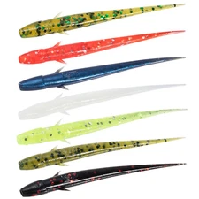 Dr.Fish Bass Fishing Soft Plastic Lures Worm Drop Shot Baits 12pcs Wiggle Tail