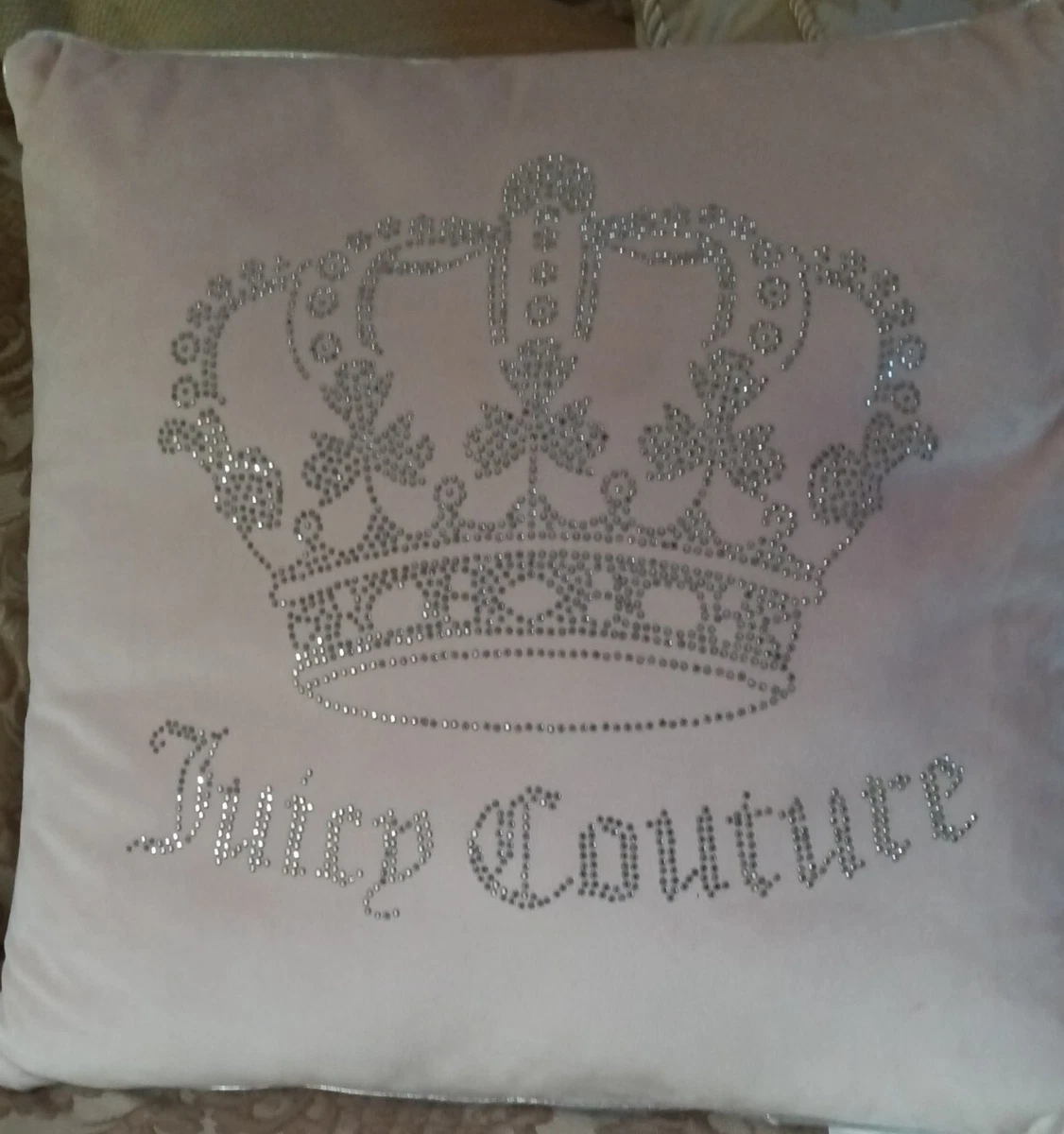 Juicy Couture Gothic Rhinestone Blush 20 in. x 20 in. Throw Pillow