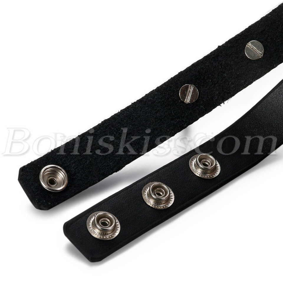 Punk Rock Men Women Leather Rivet Spider Chain Choker Collar Necklace ...