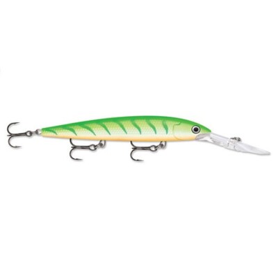 Rapala Down Deep Husky Jerk 14 Crankbait  (UV Green Tiger)
