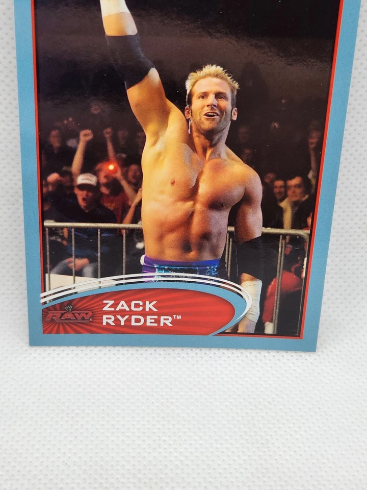 2012 Topps WWE Raw #19 Zack Ryder Blue Parallel Border Wrestling Trading Card NM - Image 3 of 4