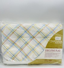 Vintage Chatham North Star Plaid Fiberwoven Sheet Blanket Full 80x90 Second