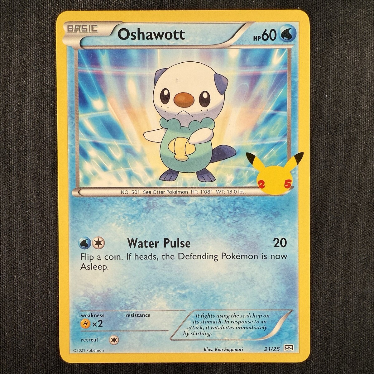 Pokemon TCG Oshawott 21/25 McDonald's 25th Anniversary Promo Stamped Card