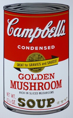 ANDY WARHOL CAMPBELLS' GOLDEN MUSHROOM SOUP II Can SUNDAY B.MORNING 284/1500
