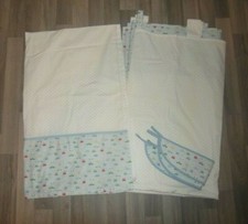 NEW MOTHERCARE BOYS WHITE BLUE STARS CARS TABTOP CURTAINS & TIE BACKS 66x54"