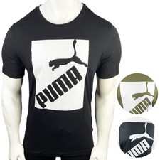 NWT PUMA MSRP 40.99 BIG LOGO MEN'S WHITE BLACK CREW NECK SHORT SLEEVE T-SHIRT S