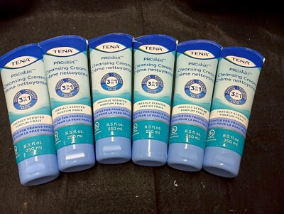 LOT 6 TENA PROSKIN CLEANSING CREAM 3 IN 1 FRESHLY SCENTED 8.5 FL OZ EXP 2025