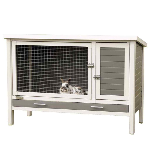 Kerbl Eco Rabbit Pen Samy Plastic Grey And White Rodent Habitat Hutch Cage