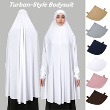 Turban-Style Bodysuit Muslim Abayas with Sleeve Hijab Long Shawl Full Cover