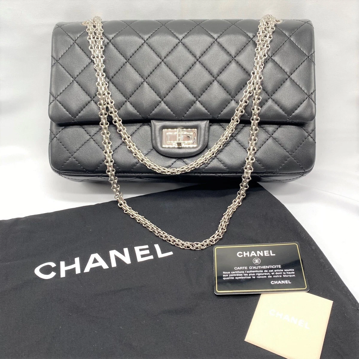 chanel bag black on black leather