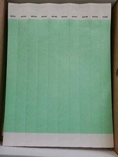 200 3/4" PASTEL GREEN TYVEK WRISTBANDS, PAPER WRISTBANDS, FREE SHIP IN USA
