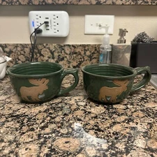 Set Of Collection Circle Studio YELLOWSTONE MOOSE Soup Mugs