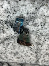 Murano Style twisted puffy glass pendant 2 3/4”