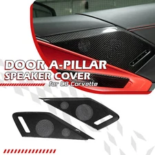 Black Door Sound Speaker Cover REAL HARD Carbon Fiber For Corvette C8 2020-2024