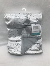 Hudson Baby Gray Clouds Stars Blanket Security Lovey Boys Girl Grey Dots 30x40