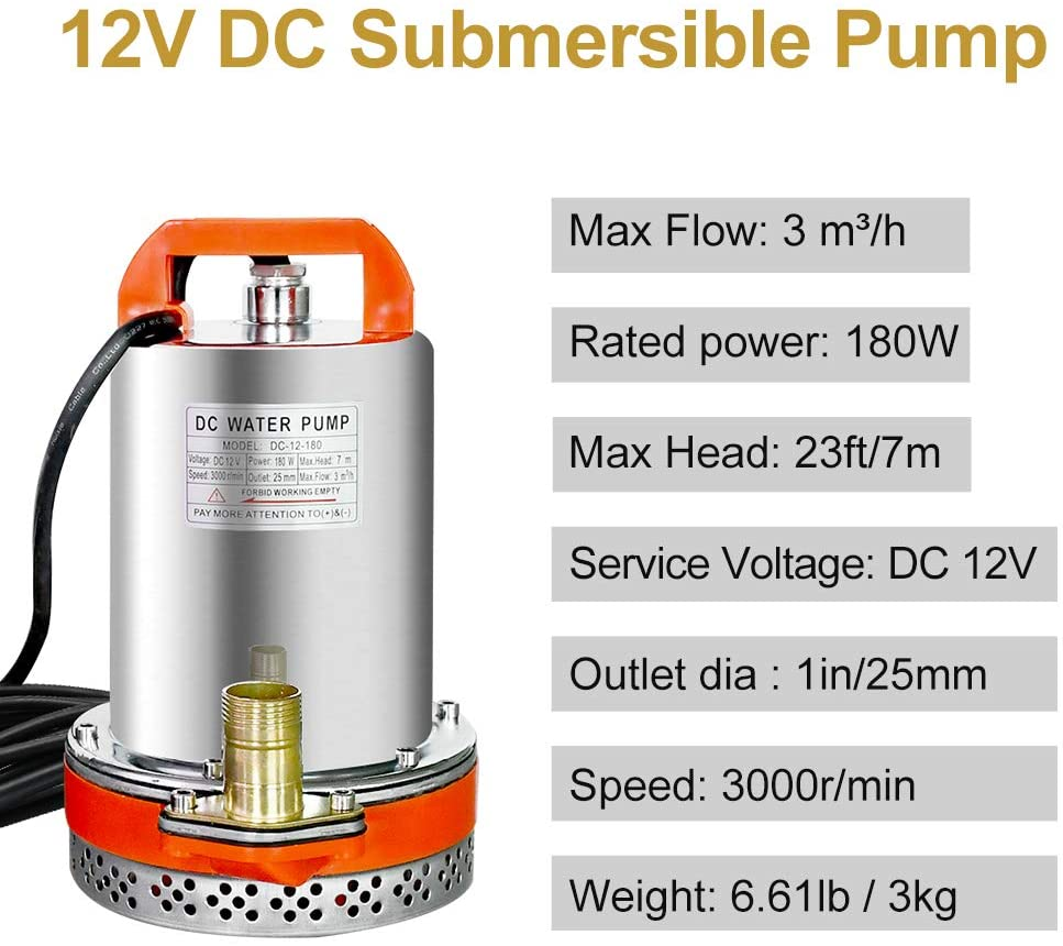 Submersible Dirty Water Pump Sump Flooding Pond Swimming Pool Upto 8m
